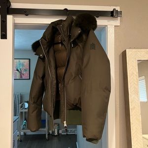 Mackage fur trimmed bomber with hood. Size Medium. Like new